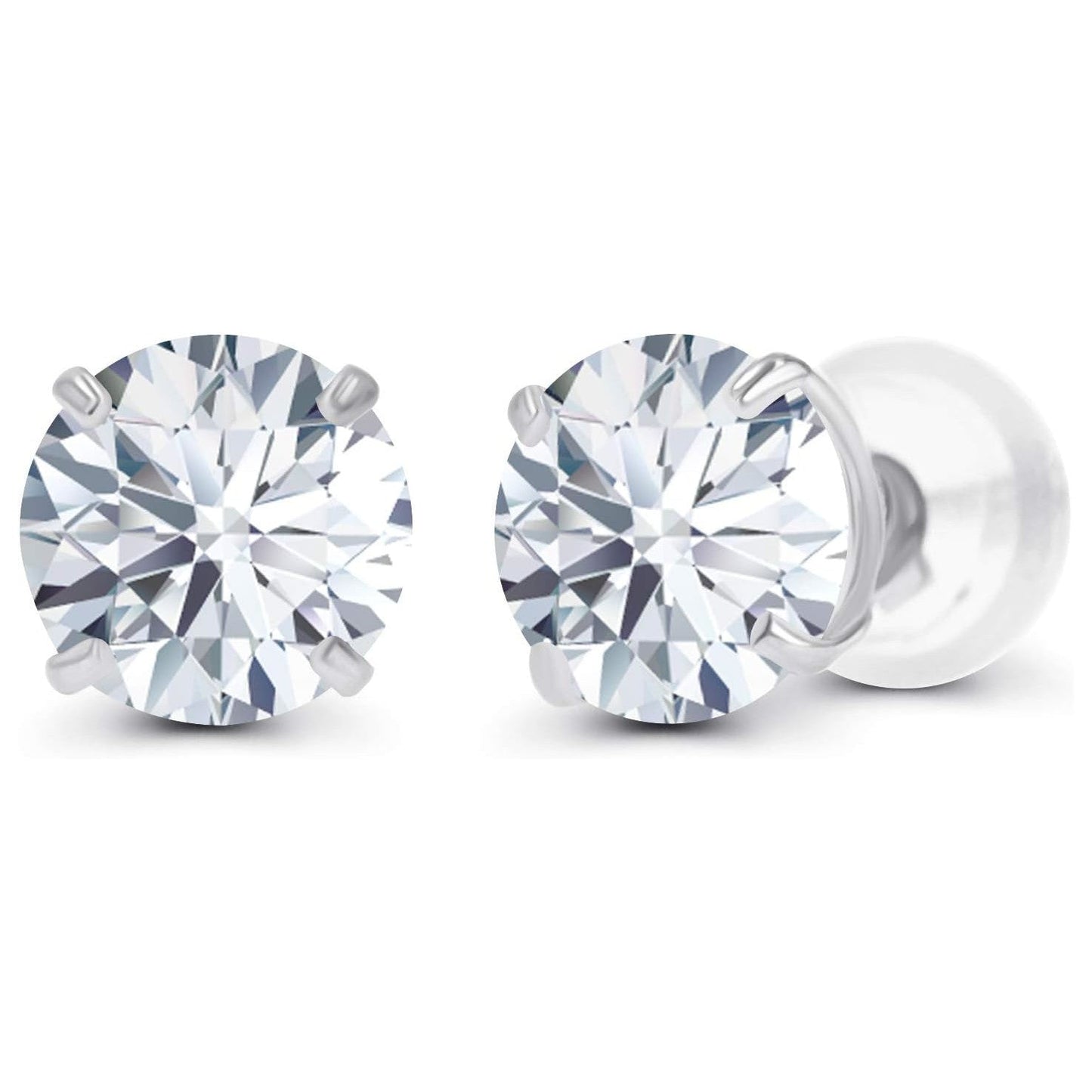 1.50 CTW AGI Certified Lab - Grown Diamond Stud Earrings in 14K White or Yellow Gold | F - G Color | VS Clarity | Ethical Luxury - New Generation Old Tradition