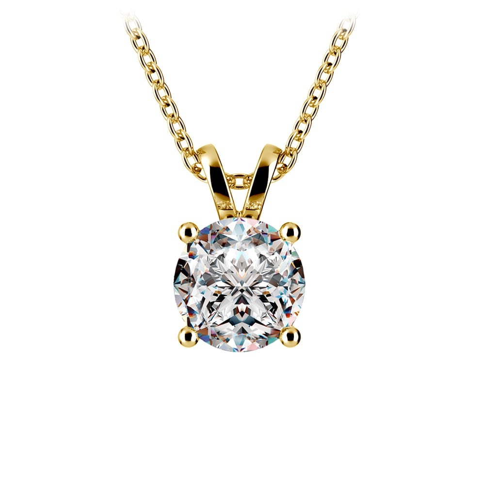 1.00 CTW AGI Certified Lab Grown Diamond Pendant - G/VS Clarity Round Cut in Choice of 14K White or Yellow Gold - Bijoux Majestique Jewelry