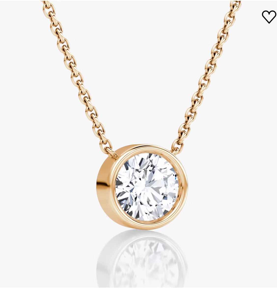 AGI Certified 1.00 Ctw Bezel Set Round Lab Grown Diamond Pendant - G/VS Clarity in Choice of 14K White or Yellow Gold - Bijoux Majestique Jewelry