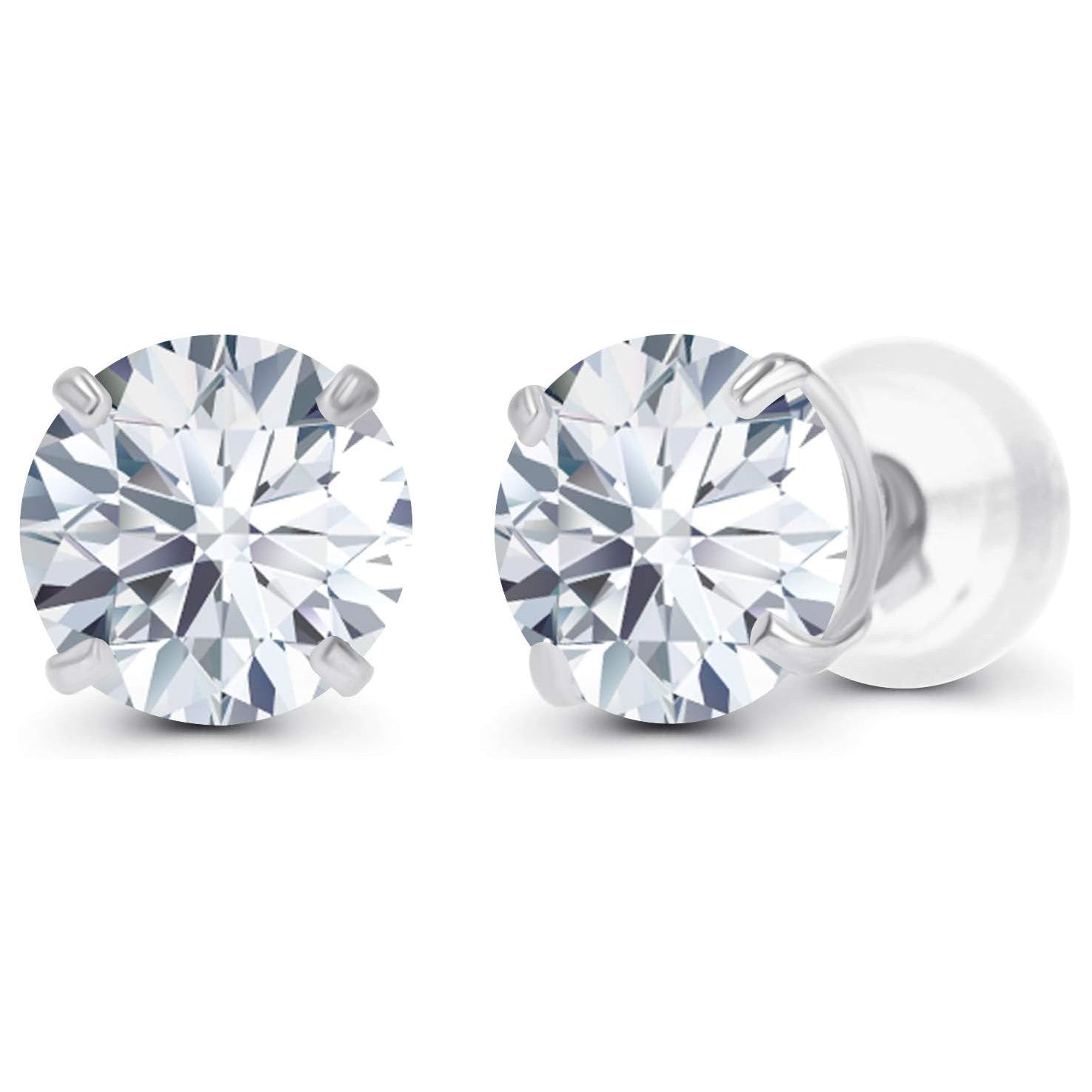 1.50 CTW AGI Certified Lab - Grown Diamond Stud Earrings in 14K White or Yellow Gold | F - G Color | VS Clarity | Ethical Luxury - New Generation Old Tradition