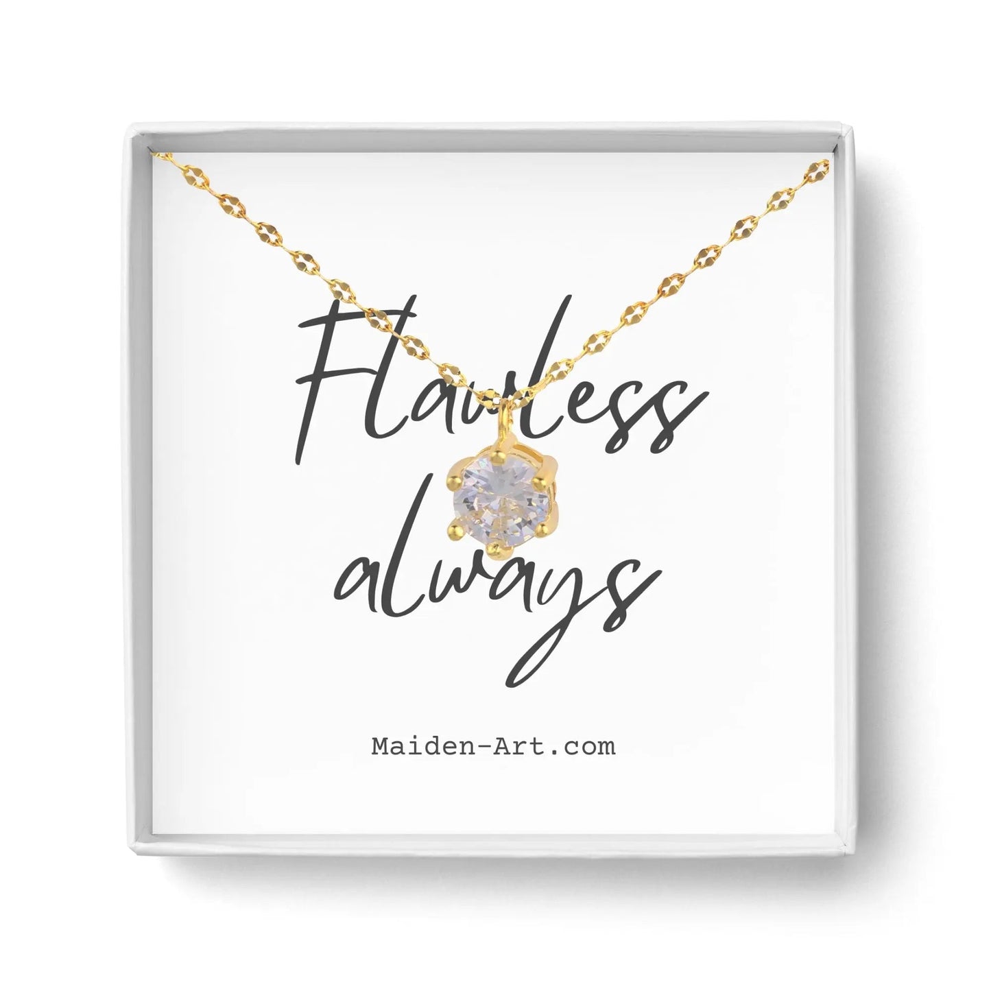 14K Gold Plated Solitaire Necklace - Bijoux Majestique Jewelry
