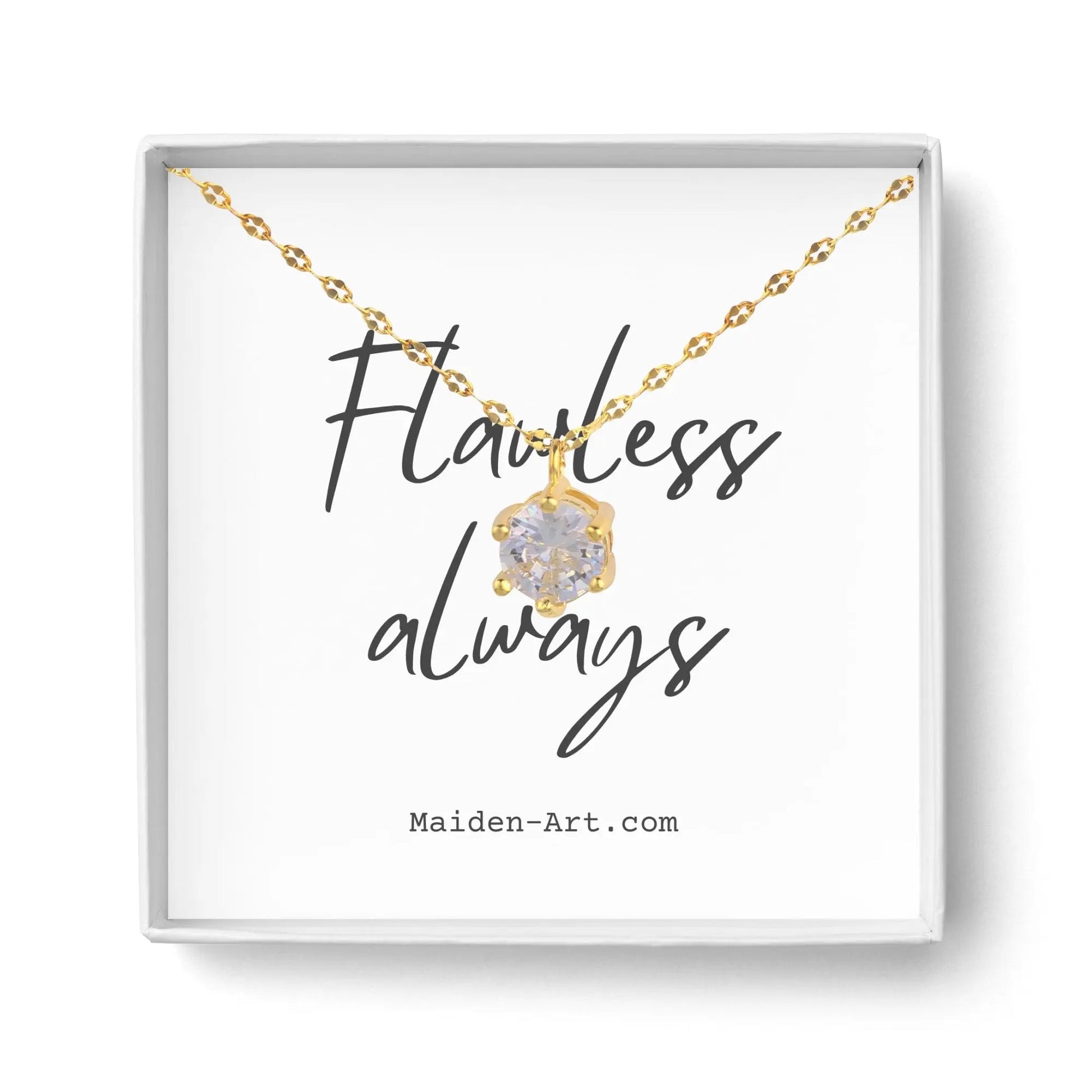14K Gold Plated Solitaire Necklace - Bijoux Majestique Jewelry