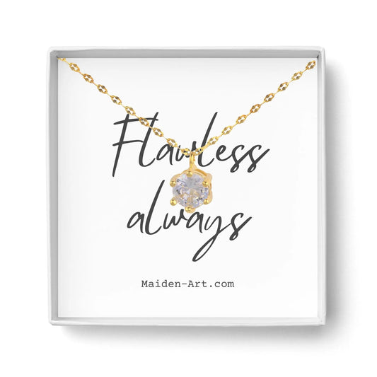 14K Gold Plated Solitaire Necklace - Bijoux Majestique Jewelry