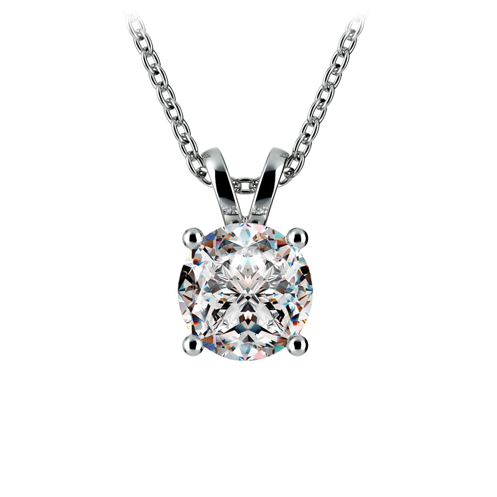 0.5/ 0.75 Ctw Prong Set Round Diamond Pendant In White /Yellow Gold G - VS - New Generation Old Tradition