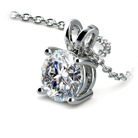 0.5/ 0.75 Ctw Prong Set Round Diamond Pendant In White /Yellow Gold G - VS - New Generation Old Tradition