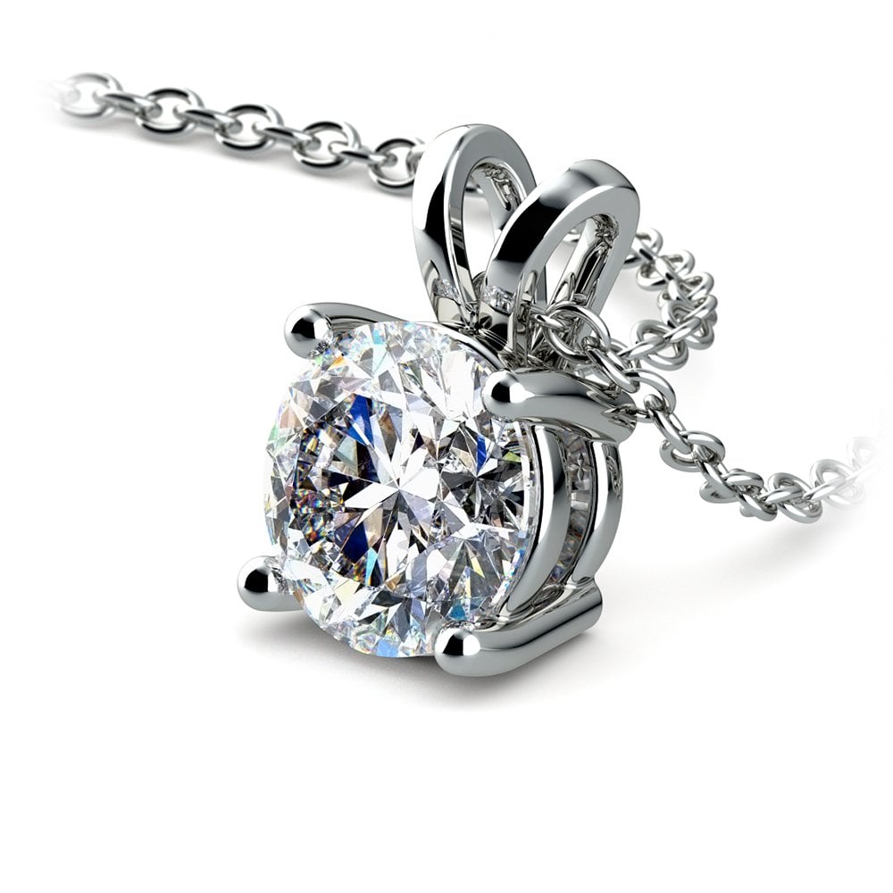 1.00 CTW AGI Certified Lab Grown Diamond Pendant - G/VS Clarity Round Cut in Choice of 14K White or Yellow Gold - Bijoux Majestique Jewelry