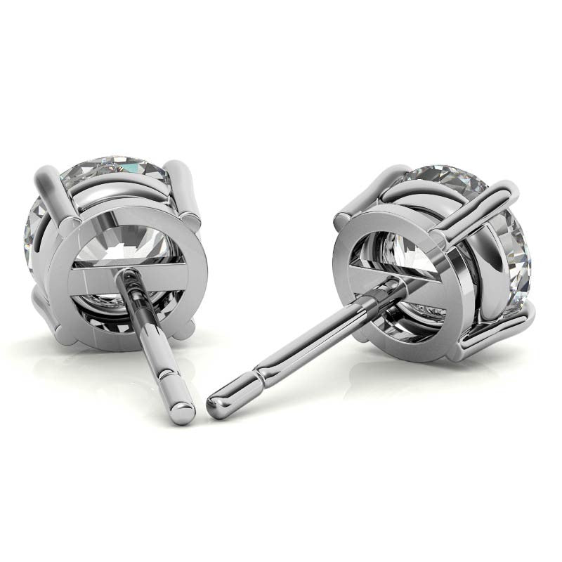 4.00 CTW AGI Certified Lab Grown Diamond Stud Earrings in 14K White or Yellow Gold - G Color VS Clarity - New Generation Old Tradition